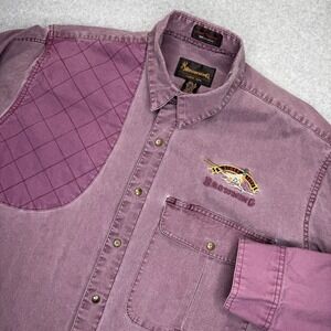 Vintage Browning Hunting Shooting Shirt Mens XL Purple Super Naturals Padded
